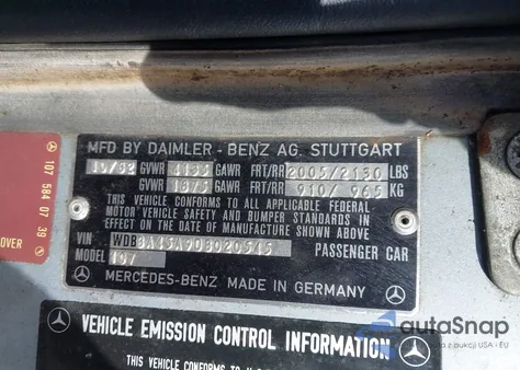 1983 Mercedes-Benz 380 Sl from USA, damaged, VIN WDBBA45A9DB020545